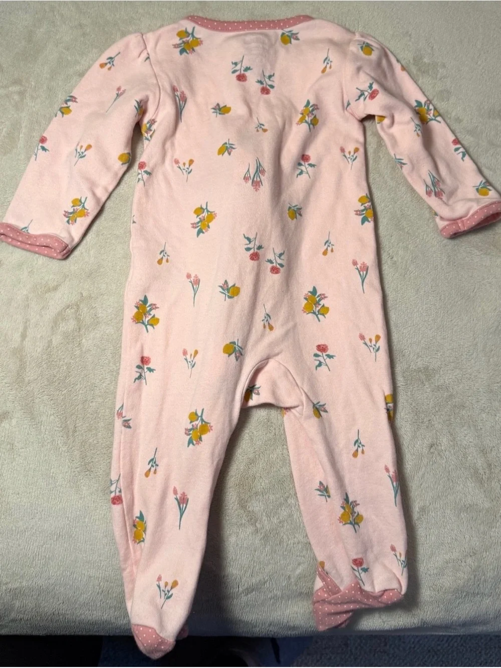 Carter's Mint Strawberry & Pink Floral Footed One-Pieces